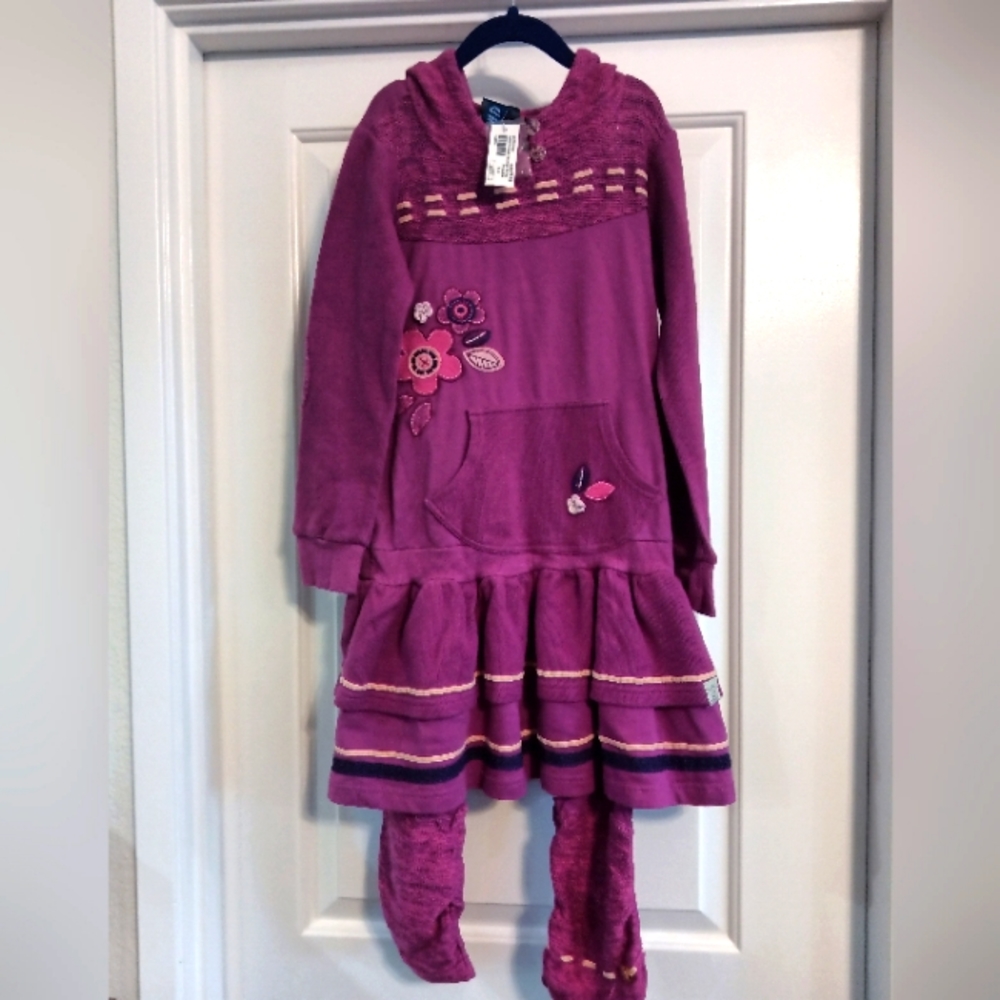 Naartjie Girls Hooded fleece / sweater dress Size 9 years